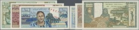 Mauritania: set 3 Specimen notes from 100 to 1000 Ouguiya 1973 P. 1s-3s all in condition: UNC. (3 pcs)