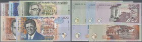 Mauritius: set of 5 different banknotes containing 25, 50, 200, 500 & 1000 Rupees 1999 P. 49-54, all lightly used with light folds in paper, condition...
