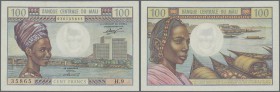 Mali: 100 Francs ND(1960) P. 11, unfolded but light waves at upper border center, probably pressed (even this would not have been neccessary), crispne...