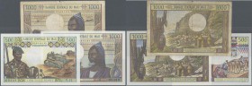 Mali: set of 3 banknotes containing 500 & 1000 Francs ND P. 12c, 13b, 13c, the first two in crisp original condition with original colors and great em...