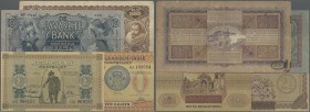 Netherlands Indies: set of 4 banknotes containing 1 Gulden 1940, 2 1/2 Gulden 1940, 10 Gulden 1933 and 25 Gulden 1931, the first two in condition UNC,...