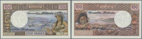 New Hebrides: 100 Francs ND P. 81c, Institut d'Emission d'Outre-Mer with overprint ”Nouvelles Hébrides” in crisp original condition, fresh french bank...