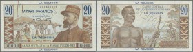 Réunion: 20 Francs ND(1947) SPECIMEN P. 43s, with Specimen perforatoin, zero serial number, crisp original paper and colors, one rusty stain of paper ...