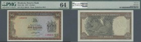 Rhodesia: set of 2 CONSECUTIVE banknotes 5 Dollars 1979 P. 40a both PMG graded, 64 Choice UNC and 66 GEM UNC EPQ. (2 pcs)