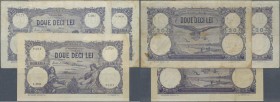 Romania: Banca Naţională a României set with 3 banknotes 20 Lei 1928, 1929, one with 2 signatures P.30 and two with 3 signatures P.20, all with lightl...