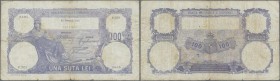Romania: Banca Naţională a României set with 3 Banknotes 100 Lei 1921, 1922 and 1926, P.21, rare notes with many handling traces like border tears, fo...