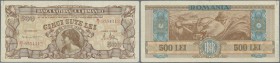 Romania: Banca Naţională a României 500 Lei 1947, P.63, seldom offered note with small tear at upper left, lightly toned and a few folds, Condition: F...