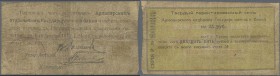 Russia: Armavirsk City credit note 25 Rubles 1918, P.NL in almost well worn condition with several folds and stained paper. Condition: VG