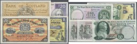 Scotland: set of 10 notes containing Bank of Scotland 1 Pound 1985 P. 111 (VF), 1 Pound 1948 P. 96 (XF+), Clydesdale Bank PLC 2x 1 Pound 1985 P. 211 (...
