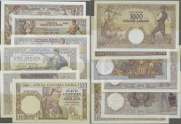Serbia: set of 6 banknotes containing Serbia 100 Dinars 1941, 500 Dinars 1941, 500 Dinars 1942, 1000 Dinars 1942 P. 23, 27, 31, 32 and Yugoslavia 100 ...