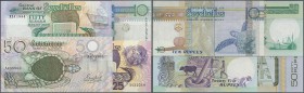 Seychelles: set of 10 banknotes containing the following Pick numbers: 25, 28, 29, 32, 33, 34, 36, from 10 to 50 Rupees from different series, one of ...