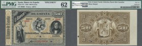 Spain: 500 pesetas 1 January 1884 ”Juan Alvarez de Mendizabal” SPECIMEN 00000, P.27s Beautiful chalcographic work done by American Banknote Company in...