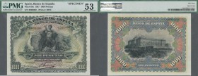 Spain: 1000 pesetas 15 July 1907 SPECIMEN 0.000.000, P.66s, Banknote made by Bradbury Wilkinson & Company London of an exquisite work. Intense and fre...