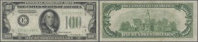 United States of America: 100 Dollars 1934 ”Richmond” P. 433 in used condition with several folds and creases, condition: F.