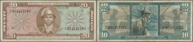 United States of America: set of 2 notes Military Payment Certificates Series 681, 10 & 20 Dollars ND(1969) P. M81, M82, the first one used with folds...