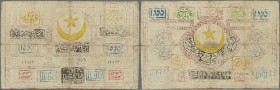Uzbekistan: Bukhara Emirate 1000 Tengas AH1337 (1918), P.7, highly rare banknote, as always with handling traces like stained paper, many folds and ti...