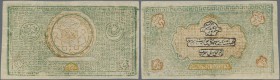 Uzbekistan: Bukhara Emirate very rare set with 100 and 200 Tengas AH1338 (1919) remainder without seal and serial number on back, P.20, 21, both in ab...