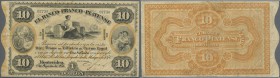 Uruguay: El Banco Franco-Platense 1 Doblon = 10 Pesos 1871 P. S172, used with folds, no holes, one 1cm tear at upper border, condition: F.