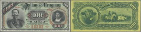 Uruguay: El Banco Italiano Del Uruguay 100 Pesos 1887 remainder w/o signatures but with S/N P. S215, in crisp original condition, unfolded, one pinhol...