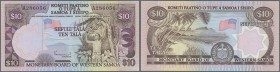 Western Samoa: 10 Tala ND P. 22, S/N A286056, issue for Western Samoa, in crisp original condition with strong paper, original colors and nice embossi...