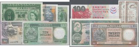 Yemen: set of 10 banknotes from different issues and denominations containing 100 Dollars Standard Chartered Bank 2003, 10 Dollars 1981 The Hongkong &...