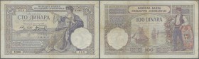 Yugoslavia: Pair with 100 Dinara 1929 P.27a in about Fine condition and a contemporary forgery of the 100 Dinara in almost uncirculated. Condition: F/...