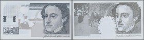 Testbanknoten: Rare POLYMER Test Note of the ”Bank of England”, Experimental Design with portrait ”John Everett Millais”, intaglio printed on front, o...