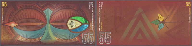 Testbanknoten: Test Note Leonhard Kurz, African Style design with ”Kinegram Colo...