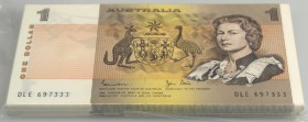 Australia: origial bundle of 100 pcs 1 Dollar ND P. 42c in UNC. (100 pcs)
