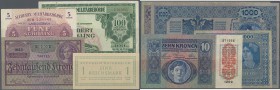 Austria: set of 39 different banknotes containing different issues and dates in different conditions, the lot includes for example 1 Reichsmark 1945, ...