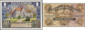 Austria: Small collectors book with 73 pieces Notgeld Austria plus a few German Notgeld with several doublets and mainly in used condition, some well ...