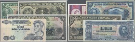 Bolivia: larger set of about 60 notes from different times and with different denominations of Bolivia, containing the following Pick numbers: P. 92, ...