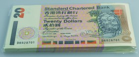 Hong Kong: Bundle with 100 pcs. Hong Kong 20 Dollars 1998, P.285c in UNC