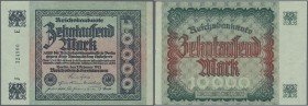 Deutschland - Deutsches Reich bis 1945: seltene Reichsbanknote zu 10.000 Mark 1923 Ro 83a, P. 84a, nicht verausgabt, mit regulärer Seriennummer #J3249...