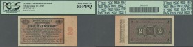 Deutschland - Deutsches Reich bis 1945: 2 Rentenmark 1923, Ro.155, winzige Knickstellen am rechten Rand und kleine Flecken unten links, PCGS geprüft 5...