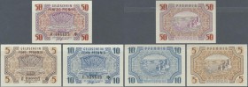 Deutschland - Alliierte Miltärbehörde + Ausgaben 1945-1948: Rheinland-Pfalz, Landesregierung, Set mit 3 Kleingeldscheinen 5, 10 und 50 Pfennig 1947, R...