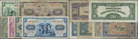 Deutschland - Bank Deutscher Länder + Bundesrepublik Deutschland: Set mit 6 Banknoten 1/2 DM, 2 DM, 10 DM, 10 DM mit B-Stempel, 20 DM und 50 DM 1948, ...
