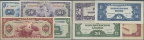Deutschland - Bank Deutscher Länder + Bundesrepublik Deutschland: Sehr interessantes Lot mit 13 Banknoten, dabei 1/2 und 1 DM 1948 - Kopfgeld in leich...