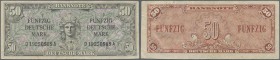 Deutschland - Bank Deutscher Länder + Bundesrepublik Deutschland: 50 DM 1948 Liberty, Ro.248 in gebrauchter Erhaltung - sehr selten als gelaufene Note...