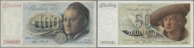 Deutschland - Bank Deutscher Länder + Bundesrepublik Deutschland: 50 und 100 DM 1948 ”Franzosenscheine”, Ro.254, 256, beide mit Gebrauchsspuren, aber ...
