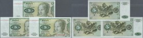 Deutschland - Bank Deutscher Länder + Bundesrepublik Deutschland: Set mit 3 Noten der BBK I zu 5 DM 1960, dabei einmal Serie A/Y in leicht gebraucht m...