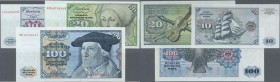 Deutschland - Bank Deutscher Länder + Bundesrepublik Deutschland: Lot mit 3 Banknoten der 1980-er Serie ohne Copyright, dabei 10 DM Serie CJ/J Ro.281a...