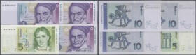 Deutschland - Bank Deutscher Länder + Bundesrepublik Deutschland: Lot mit 26 teils fortlaufend nummerierten Banknoten 5 x 5 DM 1991, 10 DM 1989, 6 x 1...