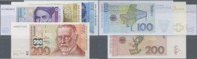 Deutschland - Bank Deutscher Länder + Bundesrepublik Deutschland: Lot mit 4 Banknoten der Serien 1996 und 1999, dabei 50 DM 1996 Serie DY/Z Ro.309a in...