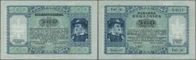 Deutschland - Nebengebiete Deutsches Reich: Sparkasse Laibach 500 Lire 1944, Ro.614, mehrere vertikale und horizontale Knicke mit winzigen Einrissen a...