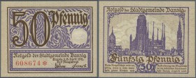 Deutschland - Nebengebiete Deutsches Reich: 50 Pfennig Stadtgemeinde Danzig 1919, P.11 mit leicht bestoßener Ecke links unten. Erhaltiung: aUNC/UNC ÷ ...