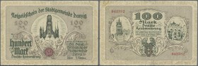 Deutschland - Nebengebiete Deutsches Reich: 100 Mark Danzig 1922, Ro.792, gebraucht mit mehreren Knicken und kleinen Einrissen am unteren Rand. Erhalt...