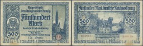 Deutschland - Nebengebiete Deutsches Reich: 500 Mark Danzig 1922, Ro.793, stärker gebraucht mit Flecken und Knicken. Erhaltung: F- ÷ 500 Mark Danzig 1...