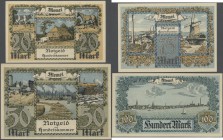 Deutschland - Nebengebiete Deutsches Reich: Memelgebiet, Lot mit 11 Banknoten, dabei 2 x 50 Pfennig, 2 x 1 Mark, 2, 5, 10, 20, 50, 75 und 100 Mark 192...