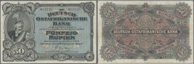 Deutschland - Kolonien: 50 Rupien 1905, Ro.902d, sehr schöne gebrauchte Erhaltung mit einigen Knicken und kleineren Flecken. Erhaltung: F+ ÷ German Ea...